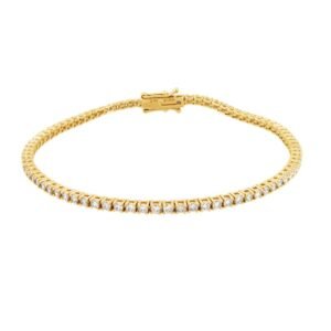 9B095-200 | 9ct Yellow Gold 2.00ct Claw Set Natural Diamond Line Bracelet