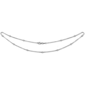 18C001-16 | 18ct White Gold Natural Diamond Chain