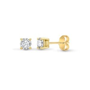 LAB9E092-200 | Lab 9ct Yellow Gold 2.00ct 4 Claw Diamond Solitaire Stud Earrings