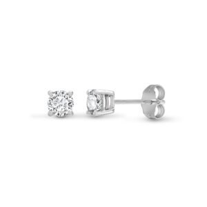 18E005-020 | 18ct White Gold 20pts Claw set earrings
