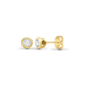 18E009-020 | 18ct Yellow Gold 20pts Rub over earrings