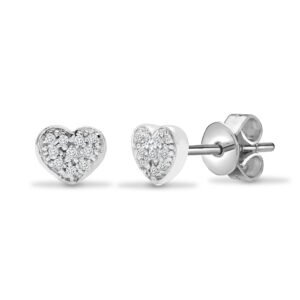 18E110 | 18ct White gold 10pt Natural Diamond stud earrings.