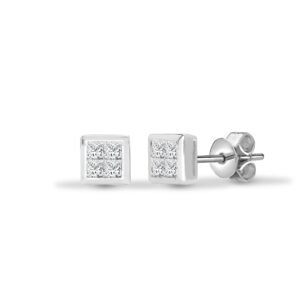 18E126 | 18ct White gold 50pt Natural Diamond stud earrings.