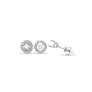 18E391-100 | 18ct White 0.57ct Natural Diamond Stud earrings Cuffs - Holds 1.00ct Total