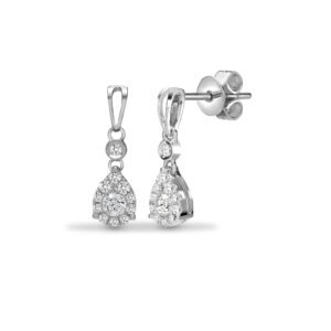 18E399 | 18ct White 0.38ct Natural Diamond Pear Shape Drop Earrings