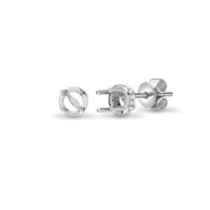 18E401-050 | 18ct White 0.10ct Natural Diamond Semi Set Stud Earrings - Holds 0.50ct Total