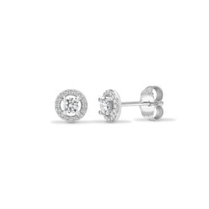 18E428 | 18ct White 0.40ct Natural Diamond Cluster Earrings