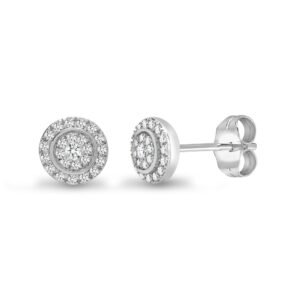 18E430 | 18ct White 0.33ct Natural Diamond Cluster Earrings