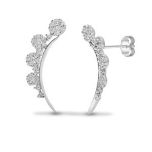 18E439 | 18ct White 1.27ct Natural Diamond Cluster Earrings