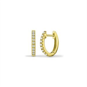 18E463 | 18ct Yellow 0.14ct Natural Diamond Oval Huggie Earrings