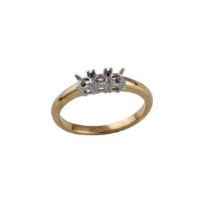 18M944-025 | 18ct Yellow and White 0.25ct Natural Diamond Claw Set Trilogy Ring Mount