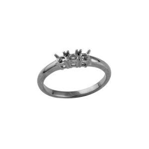 18M945-025 | 18ct White 0.25ct Natural Diamond Claw Set Trilogy Ring Mount