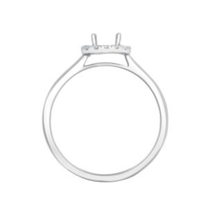 18M952-050 | 18ct White Gold 0.11ct Natural Diamond Micro-set Halo Wed-fit Ring Mount- Holds 0.50ct