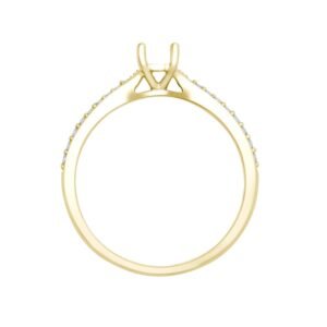18M976-025 | 18ct Yellow Gold 0.12ct Natural Diamond Pave set Wed-fit Ring Mount- Holds 0.25ct