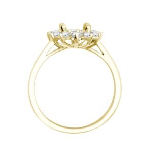 18M987-8x6-I | 18ct Yellow Gold 0.62ct Natural Diamond Claw-set Cluster Halo Oval Ring - Holds 8x6mm