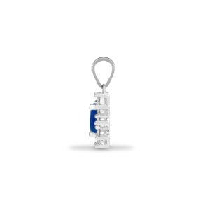 18P094 | 18ct White Gold Natural Diamond And Sapphire Pendant