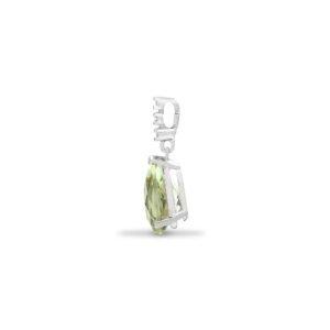 18P183 | 18ct White Gold Natural Diamond And Green Amethyst Pendant