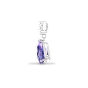 18P185 | 18ct White Gold Natural Diamond And Amethyst Pendant