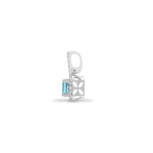 18P212 | 18ct White Gold Natural Diamond And Blue Topaz Pendant