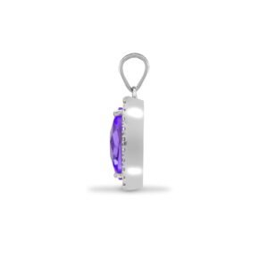 18P215 | 18ct White Gold Natural Diamond And Amethyst Pendant