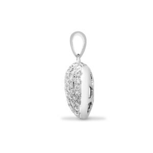 18P278 | 18ct White 0.35ct Natural Diamond Pave Set Heart Pendant