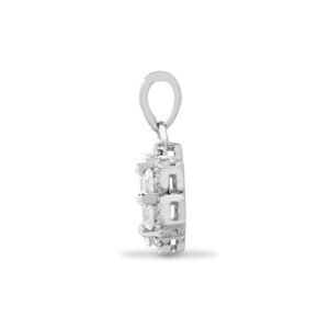 18P322 | 18ct White 0.77ct Natural Diamond Cluster Pendant