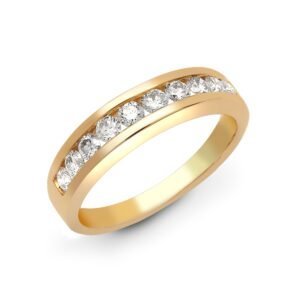 18ct Yellow Gold 25pts Channel Set Natural Diamond Ring