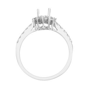 18R524-7x5-J | 18ct White Gold 50pt Semi Set Natural Diamond Ring Mount.Fits7x5.5mm