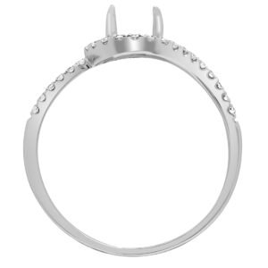 18R761-050 | 18ct White 0.28ct Natural Diamond Semi Set Ring - Holds 0.50ct