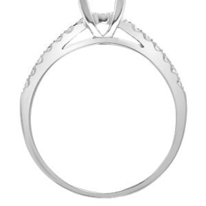 18M768-025 | 18ct White 0.17ct Natural Diamond Semi Set Ring - Holds 0.25ct