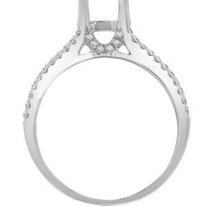 18R772-050 | 18ct White 0.37ct Natural Diamond Semi Set Ring - Holds 0.50ct