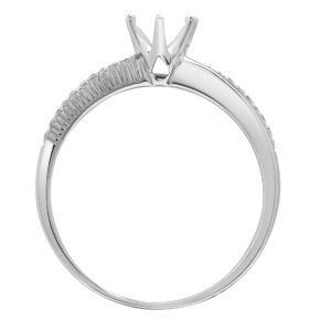 18ct White 0.09ct Natural Diamond Semi Set Ring - Holds 0.25ct