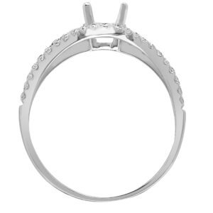 18ct White 0.50ct Natural Diamond Semi Set Ring - Holds 0.50ct