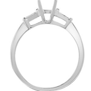18ct White 0.16ct Natural Diamond Semi Set Ring - Holds 0.75ct