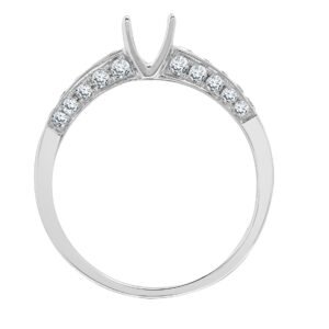 18ct White 0.52ct Natural Diamond Semi Set Ring - Holds 0.50ct