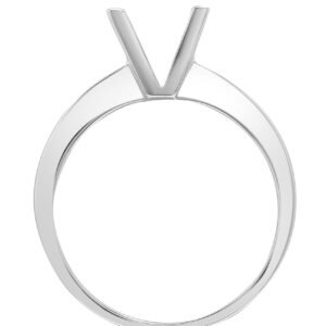 18ct White 0.35ct Natural Diamond Semi Set Ring - Holds 0.75ct