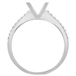 18ct White 0.43ct Natural Diamond Semi Set Ring - Holds 0.50ct