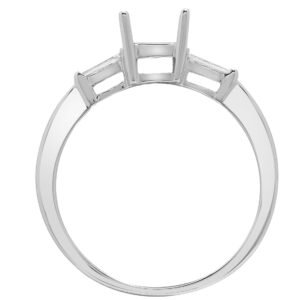 18ct White 0.14ct Natural Diamond Semi Set Ring - Holds 1.00ct