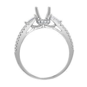 18ct White 0.42ct Natural Diamond Semi Set Ring - Holds 1.00ct