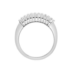 18ct White 1.00ct Round & Baguette Natural Diamond Ring