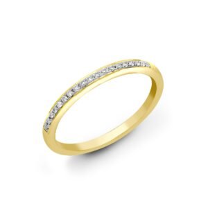 18ct Yellow 0.10ct Pave Set Natural Diamond 12 Eternity Ring