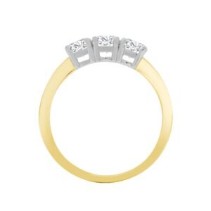 18R944-033 | 18ct Yellow/White 0.33ct Natural Diamond Claw Set Trilogy Ring