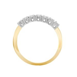18ct Yellow/White 0.50ct Natural Diamond 7 stone 1/2 ET Ring