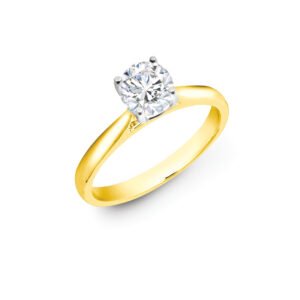 LAB18R969-025 | Lab 18ct Yellow Gold 25pts Round Brilliant Cut Solitaire Wed Fit Diamond Ring