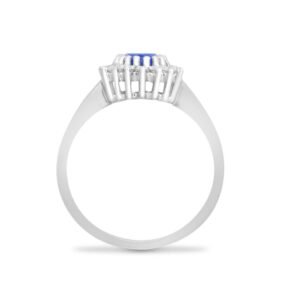 18ct White Gold Natural Diamond And Sapphire Ring