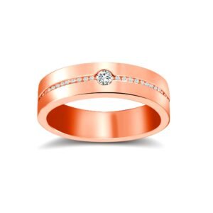 18W066-5 | 18ct Rose Gold RBC Flat Court Natural Diamond Wedding Band Half Set - 5mm - 30pts