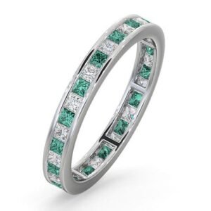 18ct White Gold Channel Set Princess Cut Full Eternity Ring Natural Diamond 0.50ct Em 0.65ct G VS