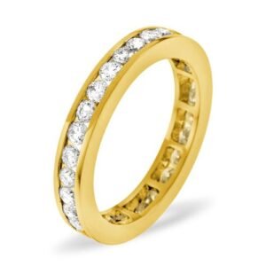 18ct Yellow Gold Channel Set Full Eternity Ring Natural Diamond 1.00ct G VS