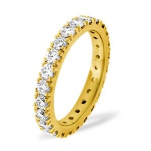 18ct Yellow Gold Claw Set Full Eternity Ring Natural Diamond 1.00ct G VS