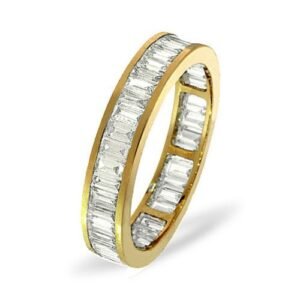 18ct Yellow Gold Channel Set Full Eternity Ring Baguette Natural Diamond 1.00ct G VS